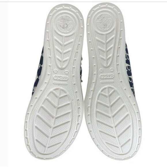 Crocs Melbourne II Short Vamp Slip On Loafers Nautical Anchor Navy Shoes W10 NEW - Picture 8 of 9